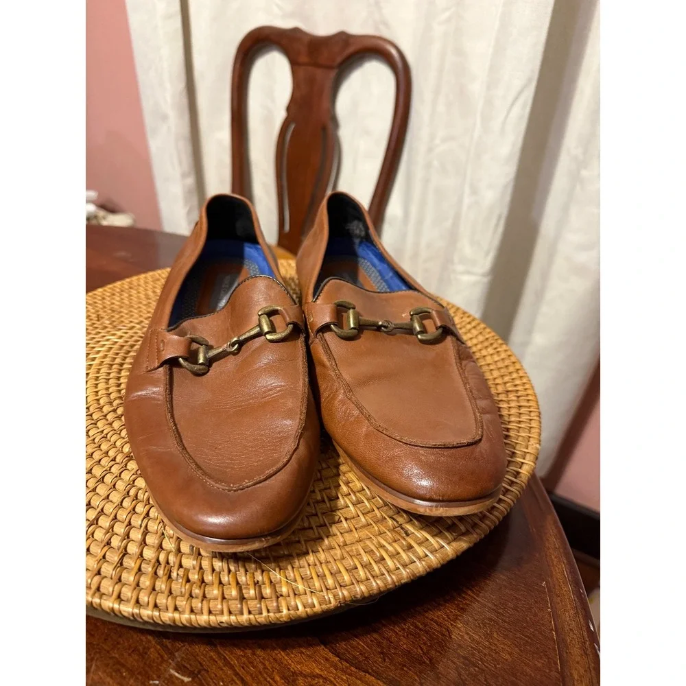 Vince Camuto Mens Brown Leather Horsebit Loafers Size 11 M Slip On Dress Shoes